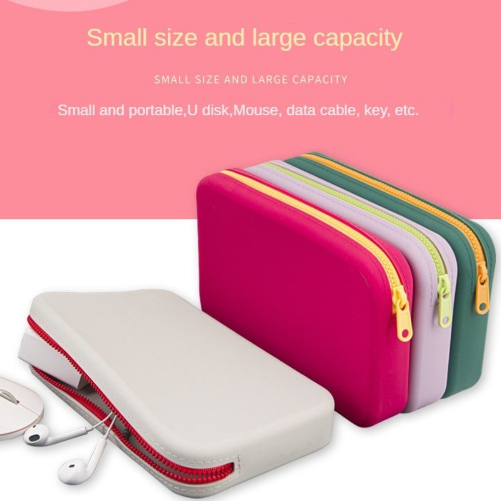 Beauty Preservation Makeup Bag - Kleine vierkante siliconen cosmetische opbergtas Grote
