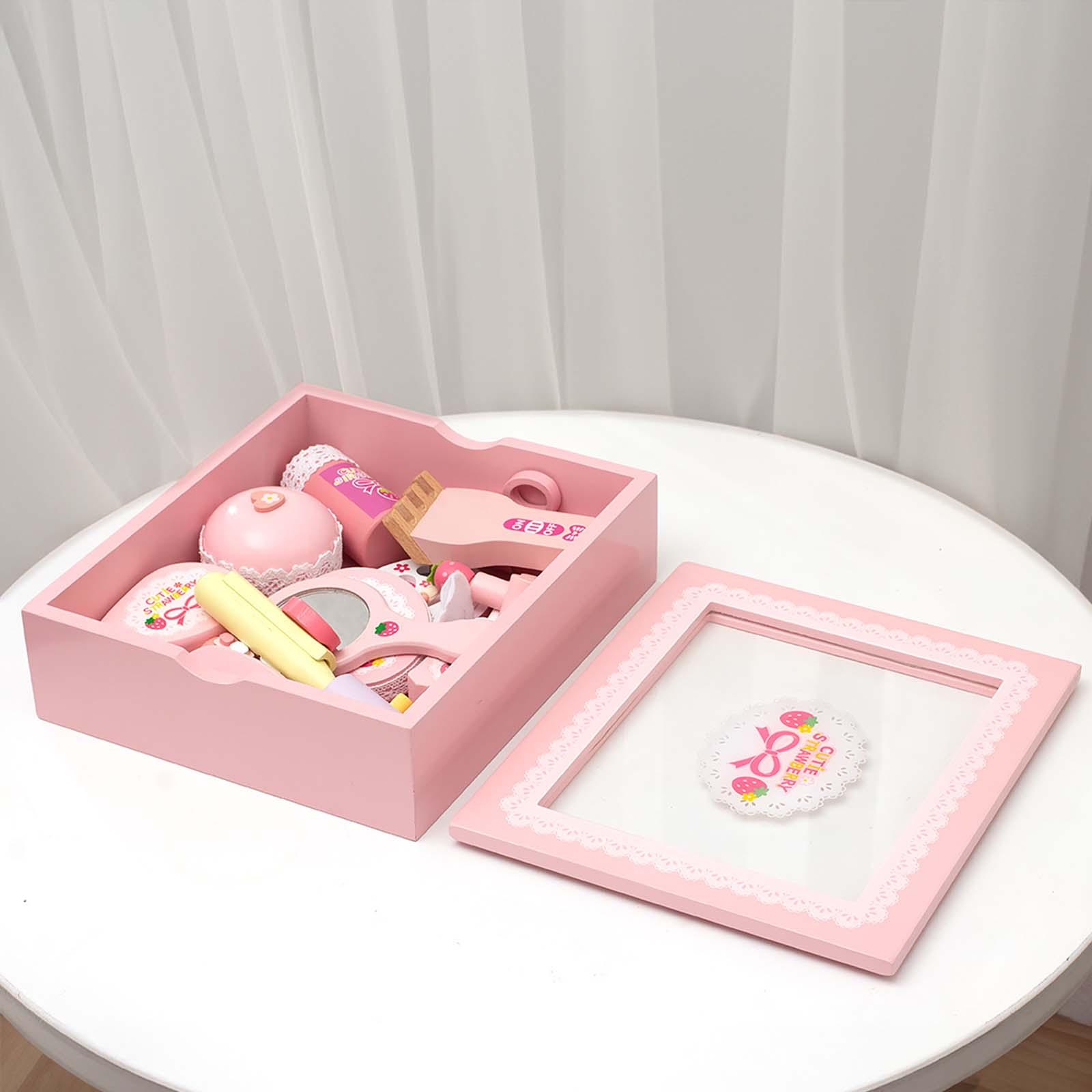 Beauty Makeup Kit For Girls - Houten make-up schoonheidsspeelgoedset Leren speelgoed voor