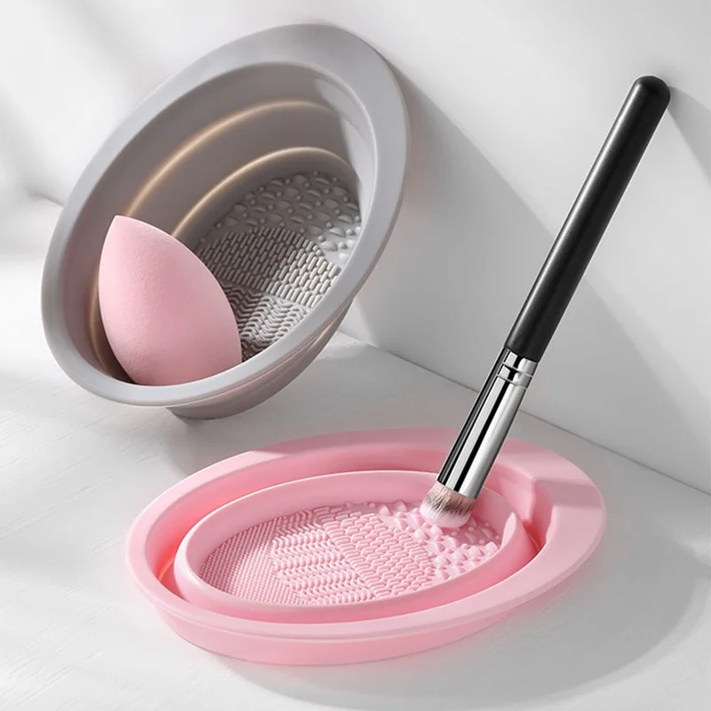 Beauty Makeup Eyeshadow - Opvouwbare siliconen make-upborstelreiniger Kom Cosmetische reinigingsmat