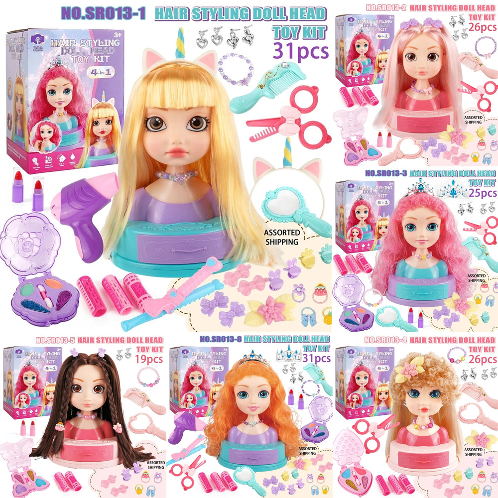 Beauty Makeup Kit For Girls - Haarstyling Pop Hoofd Make-up Speelgoedset Voor