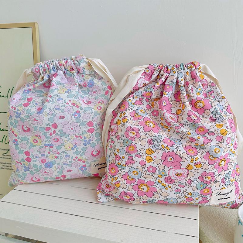 Beauty Preservation Makeup Bag - Handgemaakte katoenen tas met trekkoord, vintage