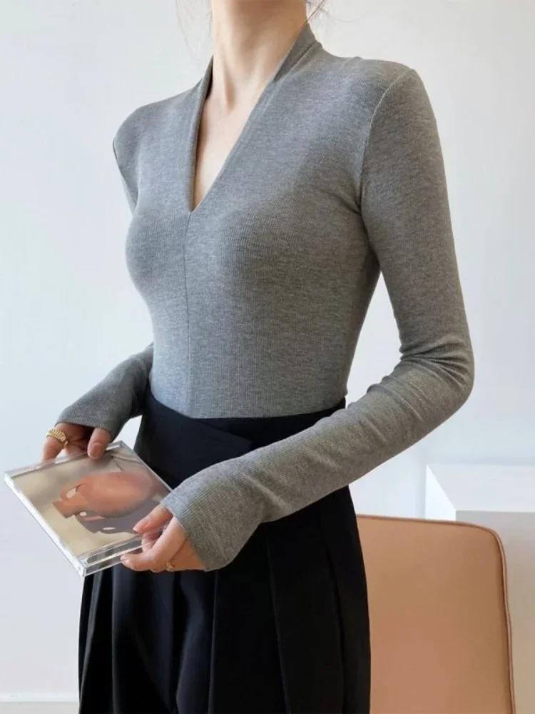 V-hals Slim Shirts Langarm Top - Beauty & Makeup Katia Di Paola Palermo recensie en prijs