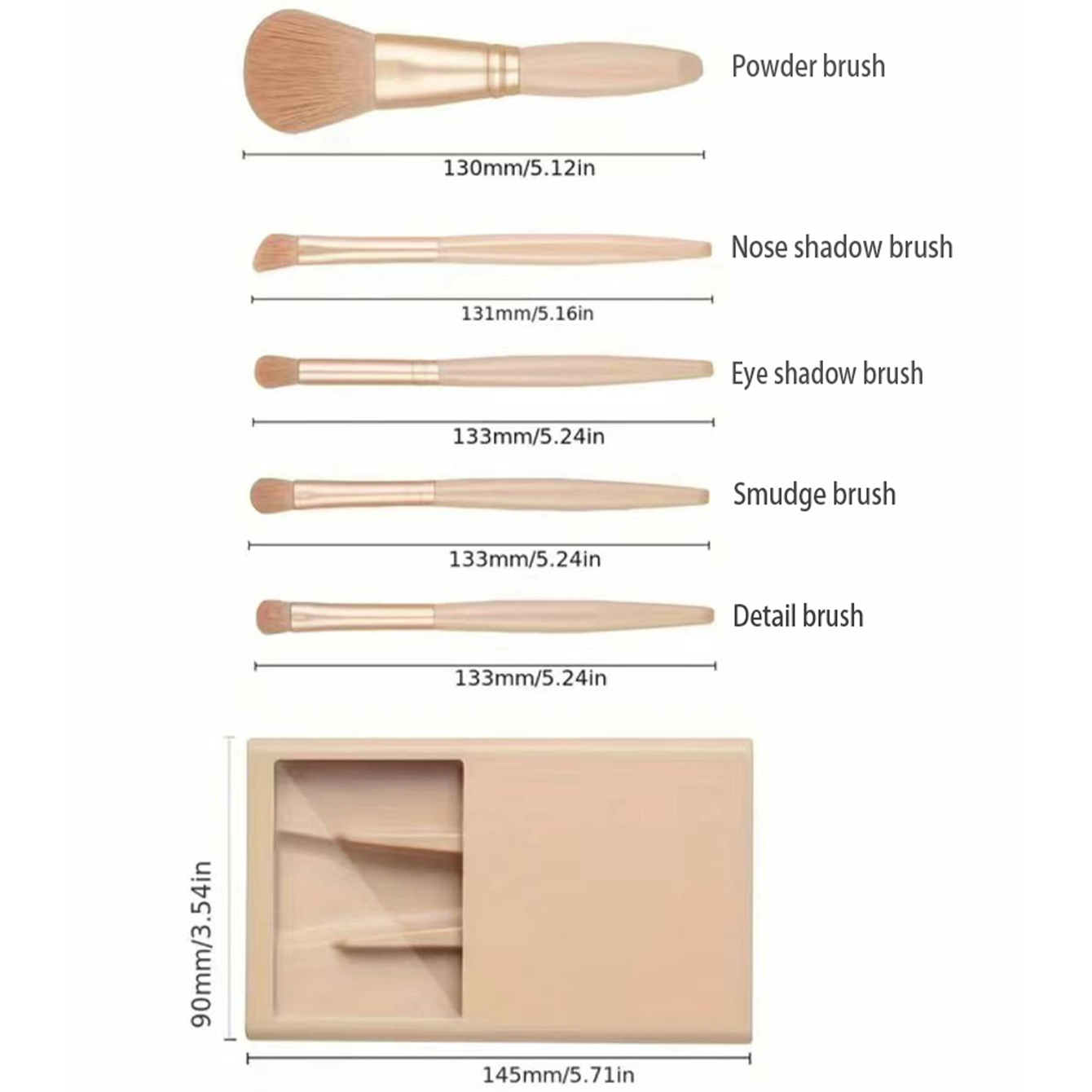5-delige cosmetische borstelse - Beauty Makeup Kit recensie en prijs